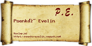 Psenkó Evelin névjegykártya